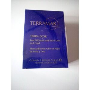 Terramar Peel Off Mask With Pearl Dust And Gold, 4 Sachets X 0.26 Oz. New